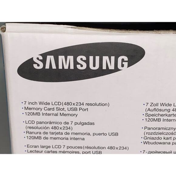 Samsung Digital Photo Frame White 7 In. Wide 120 MB USB SD Card Reader SPF-71E - Picture 12 of 13